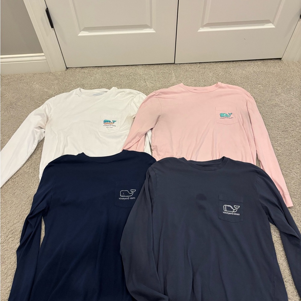 Vineyard Vines Long Sleeve Collection - White, Pink, Navy, Gray